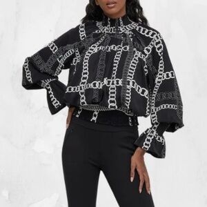 UCHUU Montreal Black Blouse Size US 8